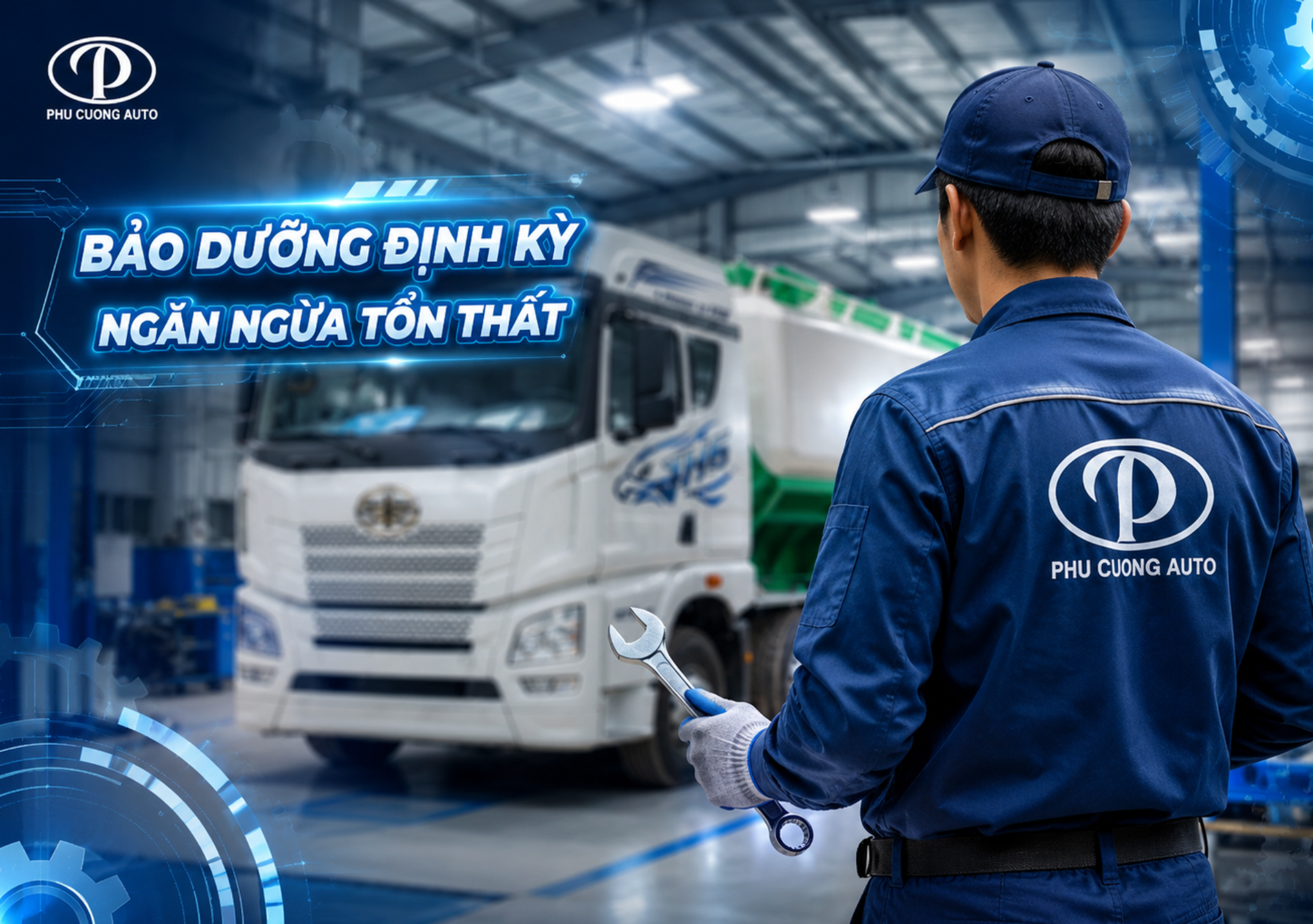 bảo dưỡng xe faw jh6 4 chân bồn cám trục vít 