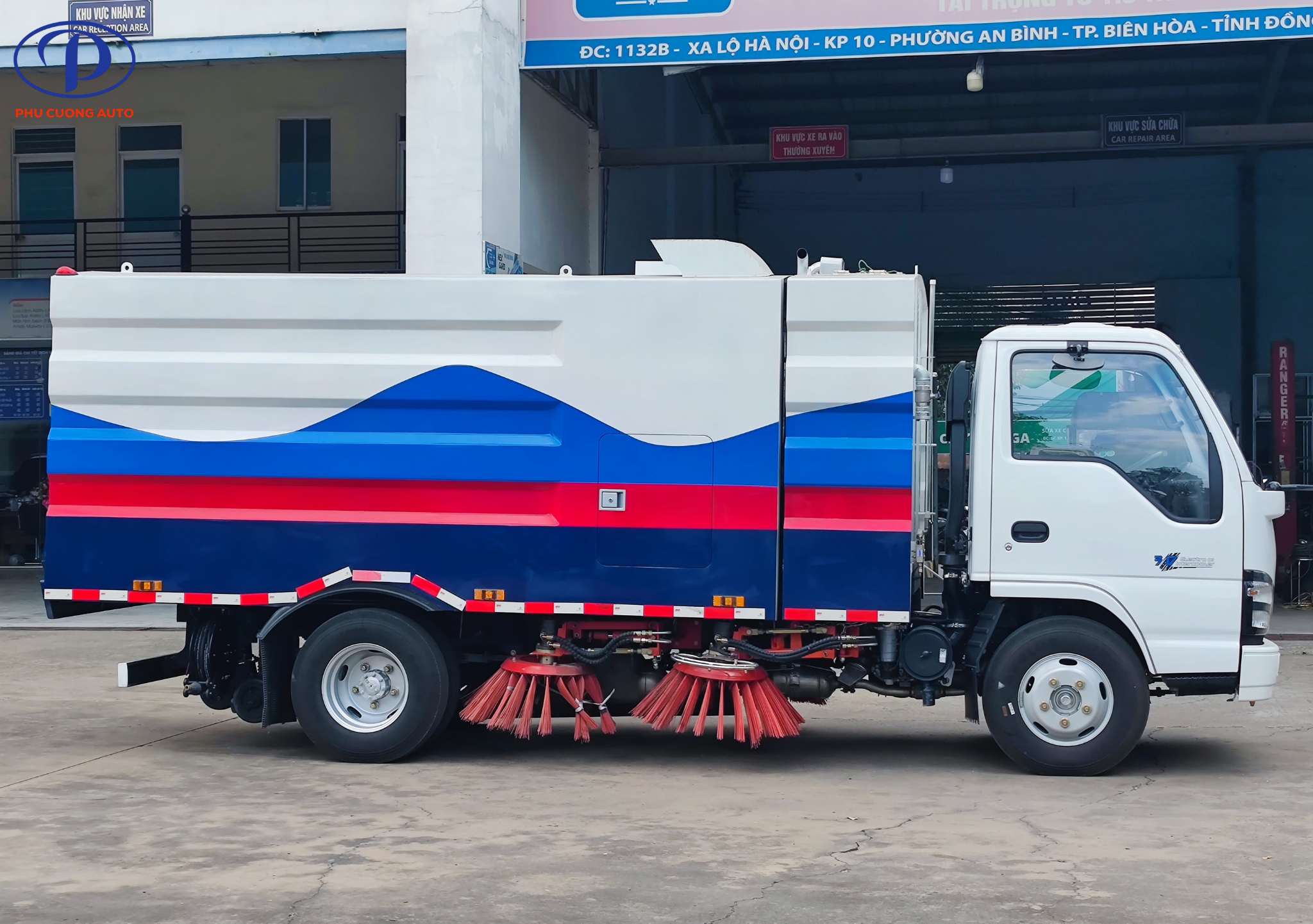 thùng xe quét đường hút bụi isuzu