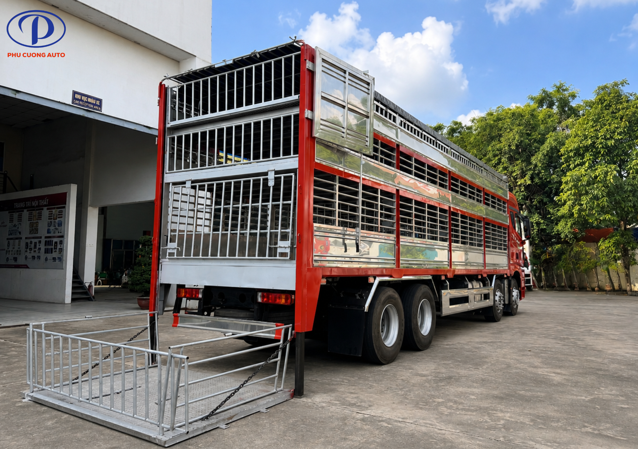 kích thước thùng xe chở gia súc faw jh6 4 chân