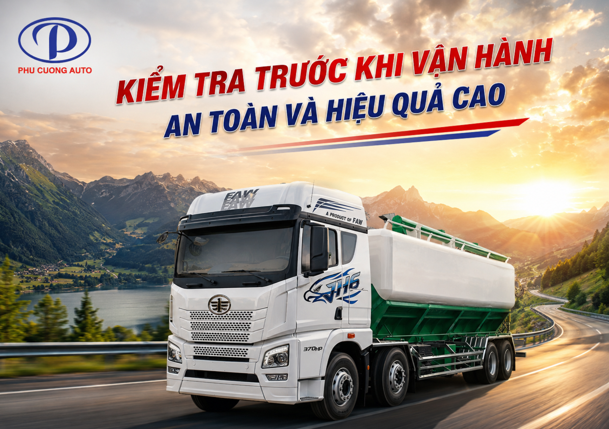 những lưu ý khi sử dụng xe bồn cám trục vít faw jh6 4 chân