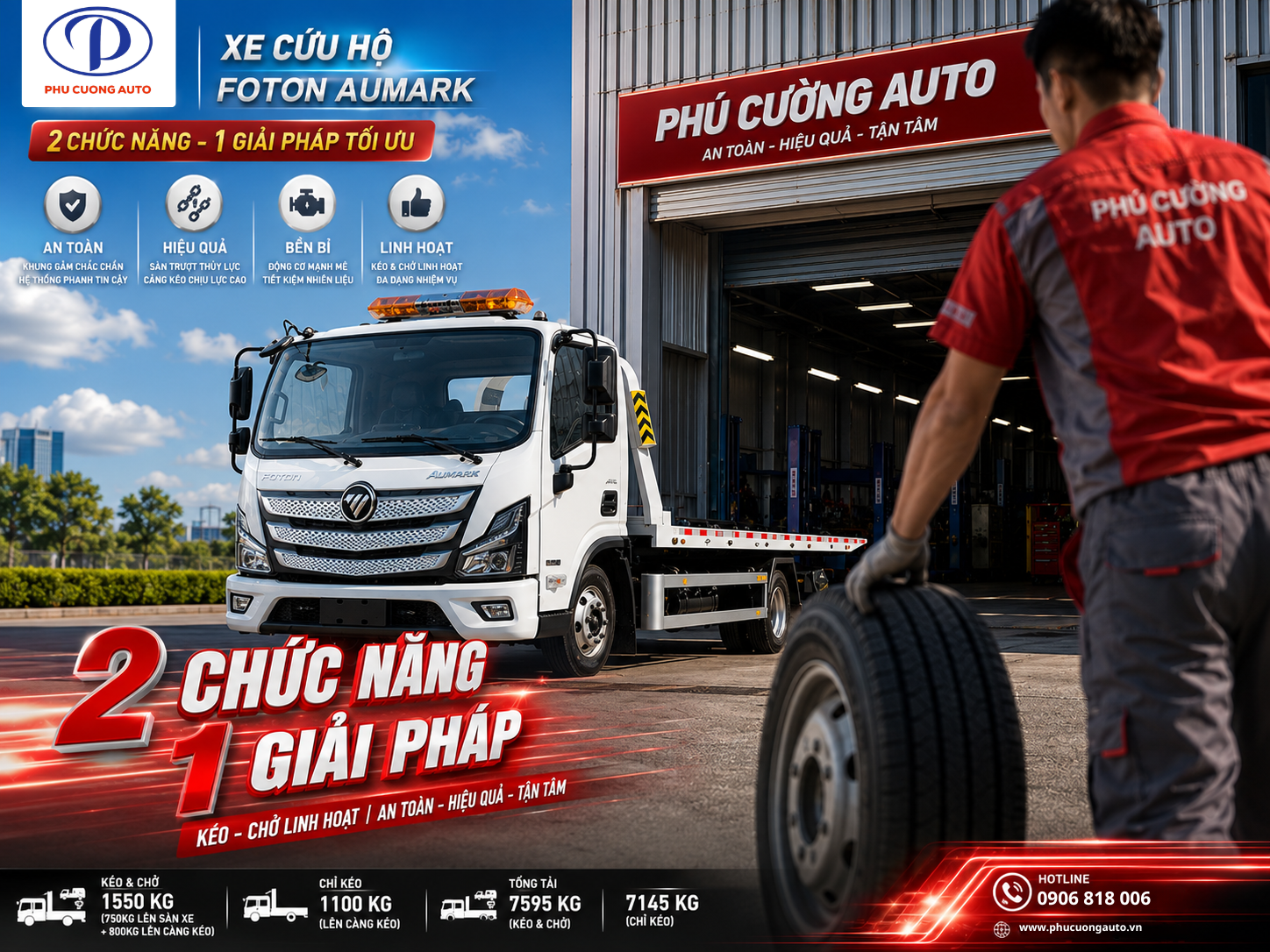 bảo hành xe cứu hộ foton 2 chức năng 