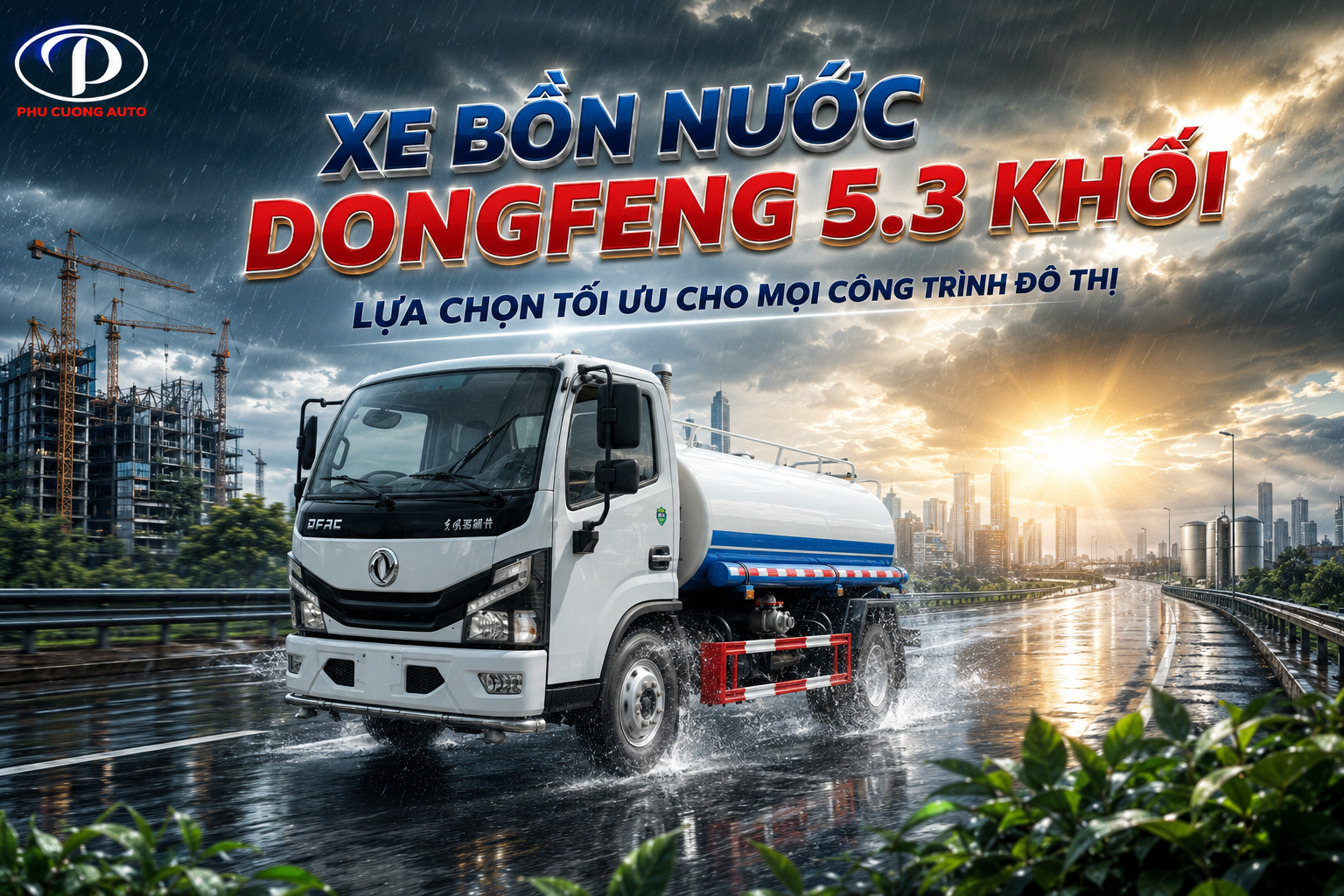 xe bồn nước Dongfeng 5.3 khối nhập khẩu 