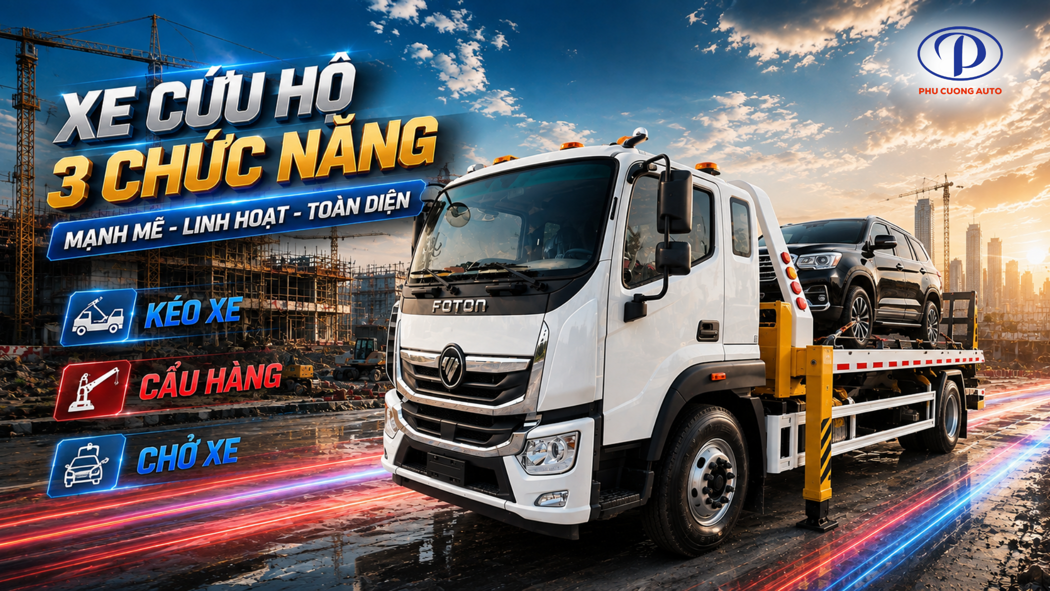 xe cứu hộ 3 chức năng foton 