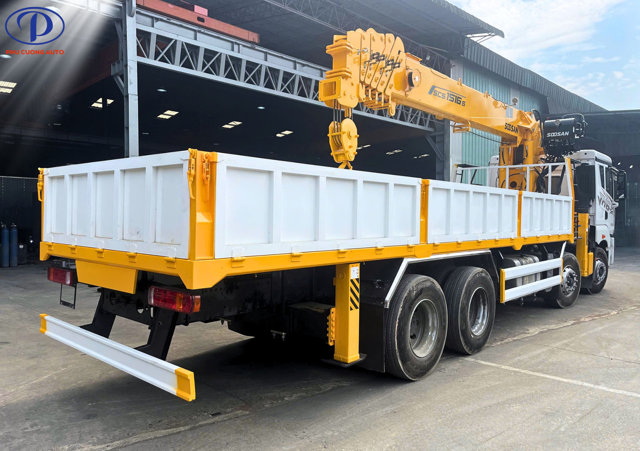 kích thước thùng xe cẩu tự hành faw jh6 4 chân 