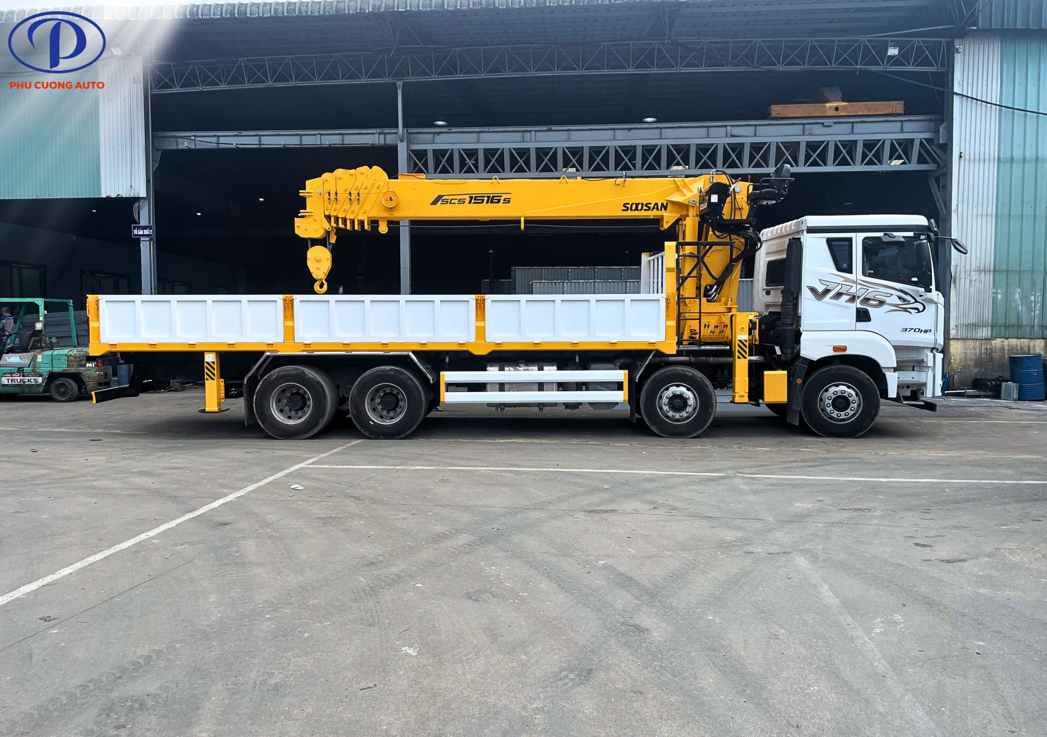 chiều dài xe cẩu faw jh6 4 chân 