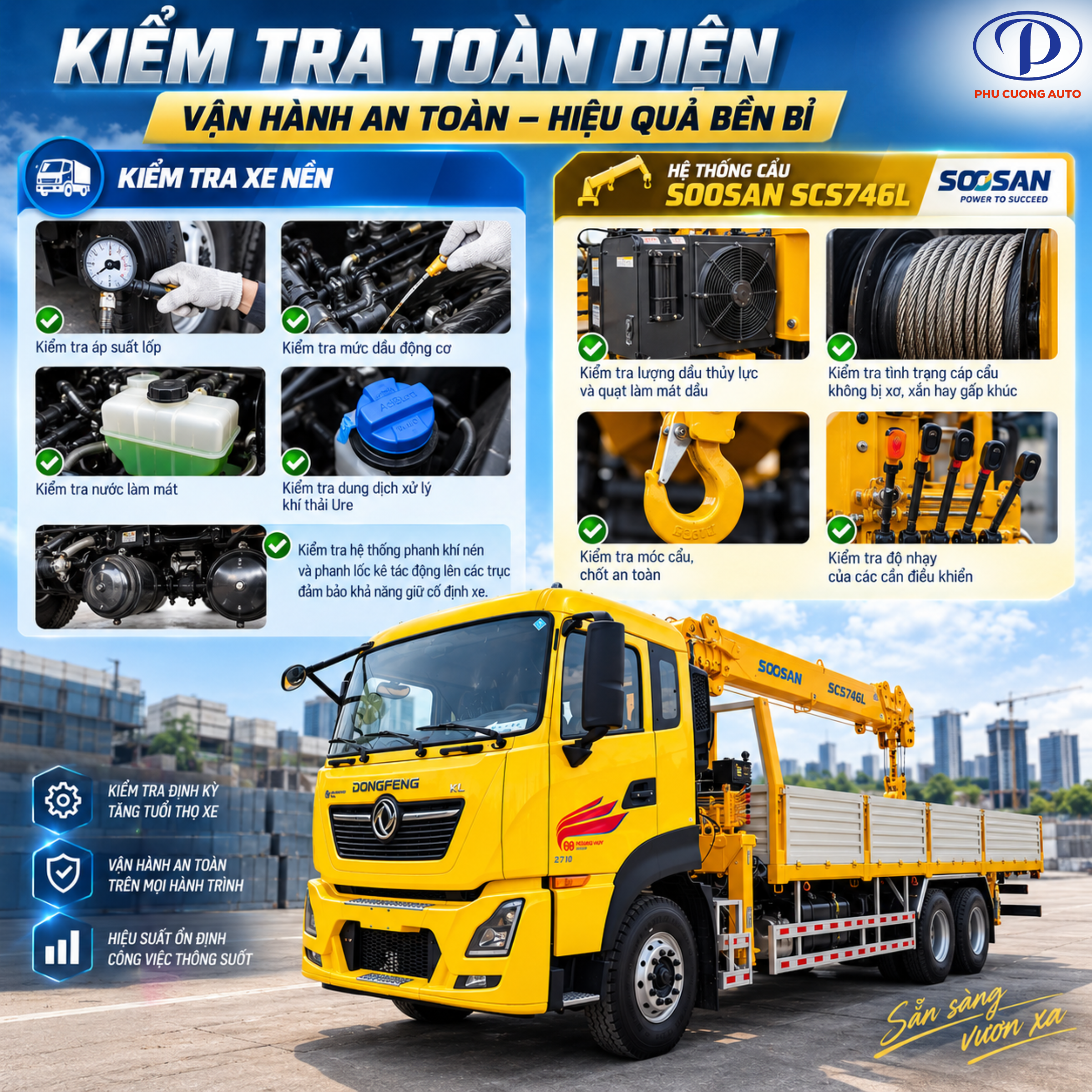 những bước kiểm tra xe trước khi vận hành