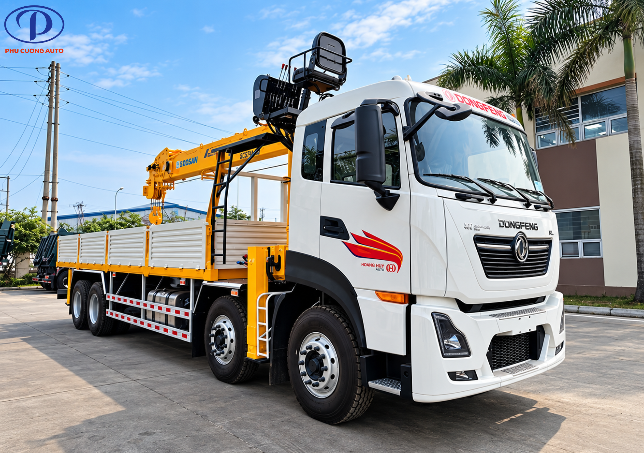 thiết kế xe cẩu tự hành dongfeng 4 chân 15 tấn cẩu soosan