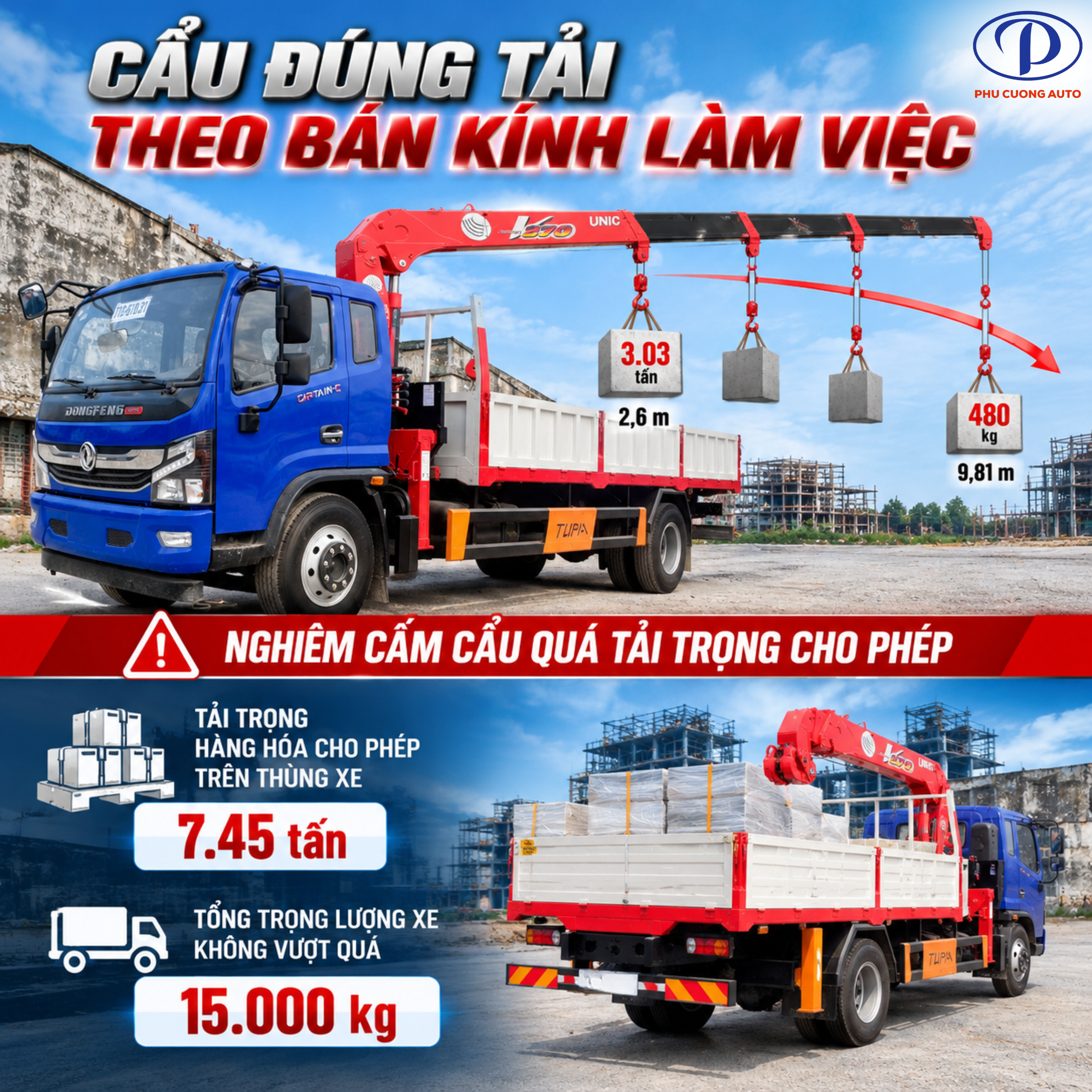 tải trọng theo thiết kế xe cẩu tự hành dongfeng captain c 