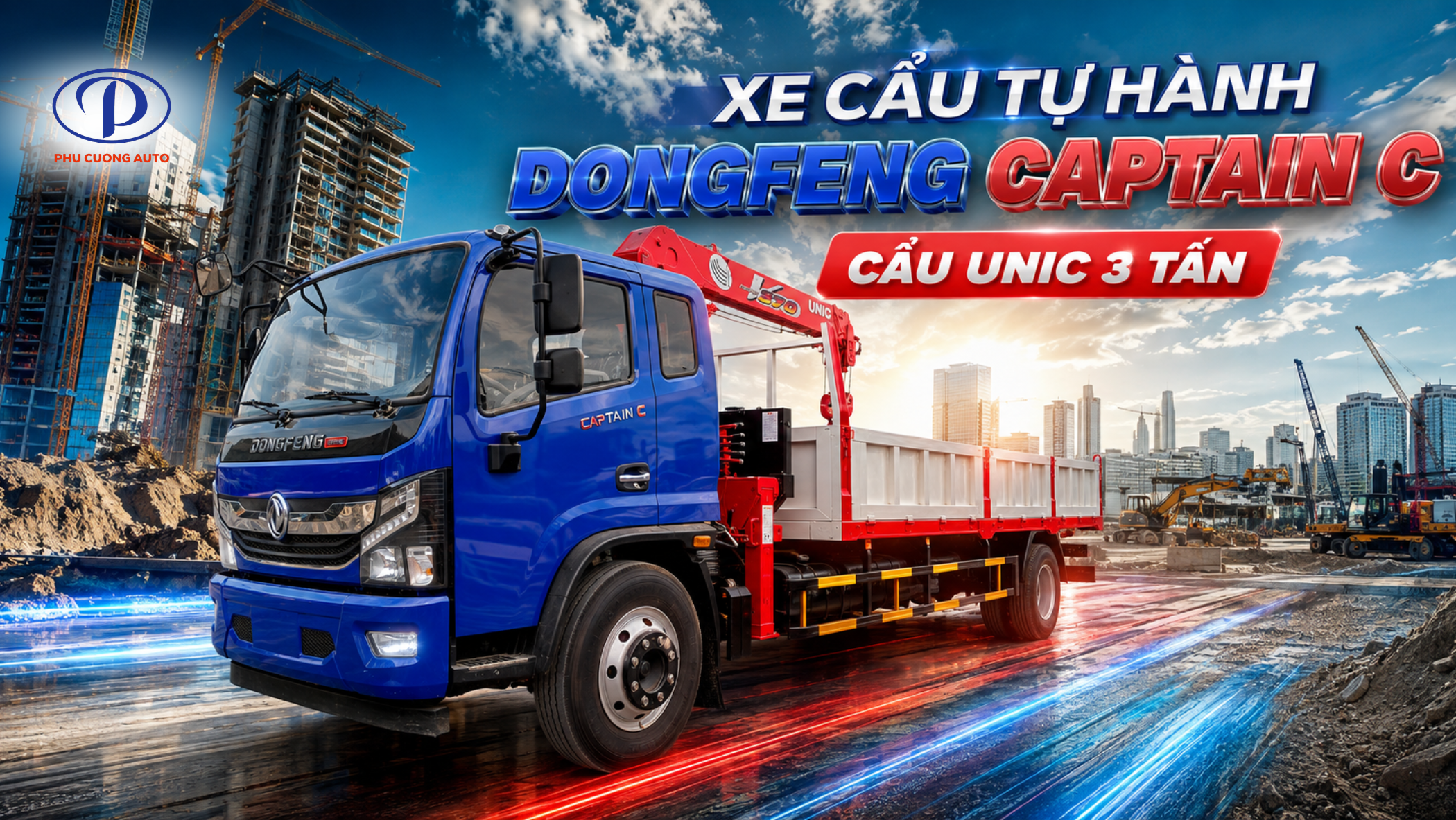 xe cẩu tự hành dongfeng captain c 