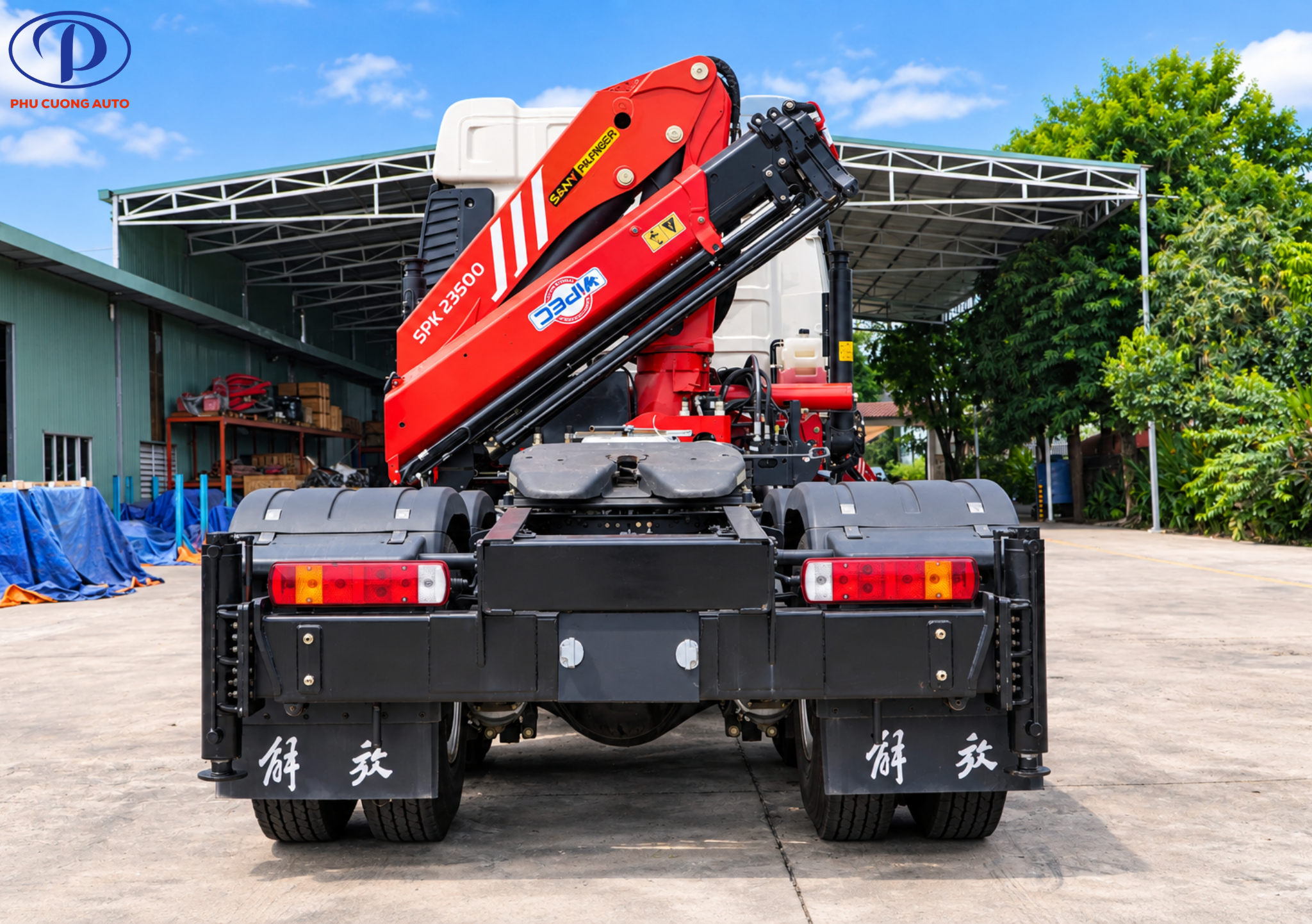 khung gầm xe đầu kéo faw j6p 6x4 gắn cẩu sany