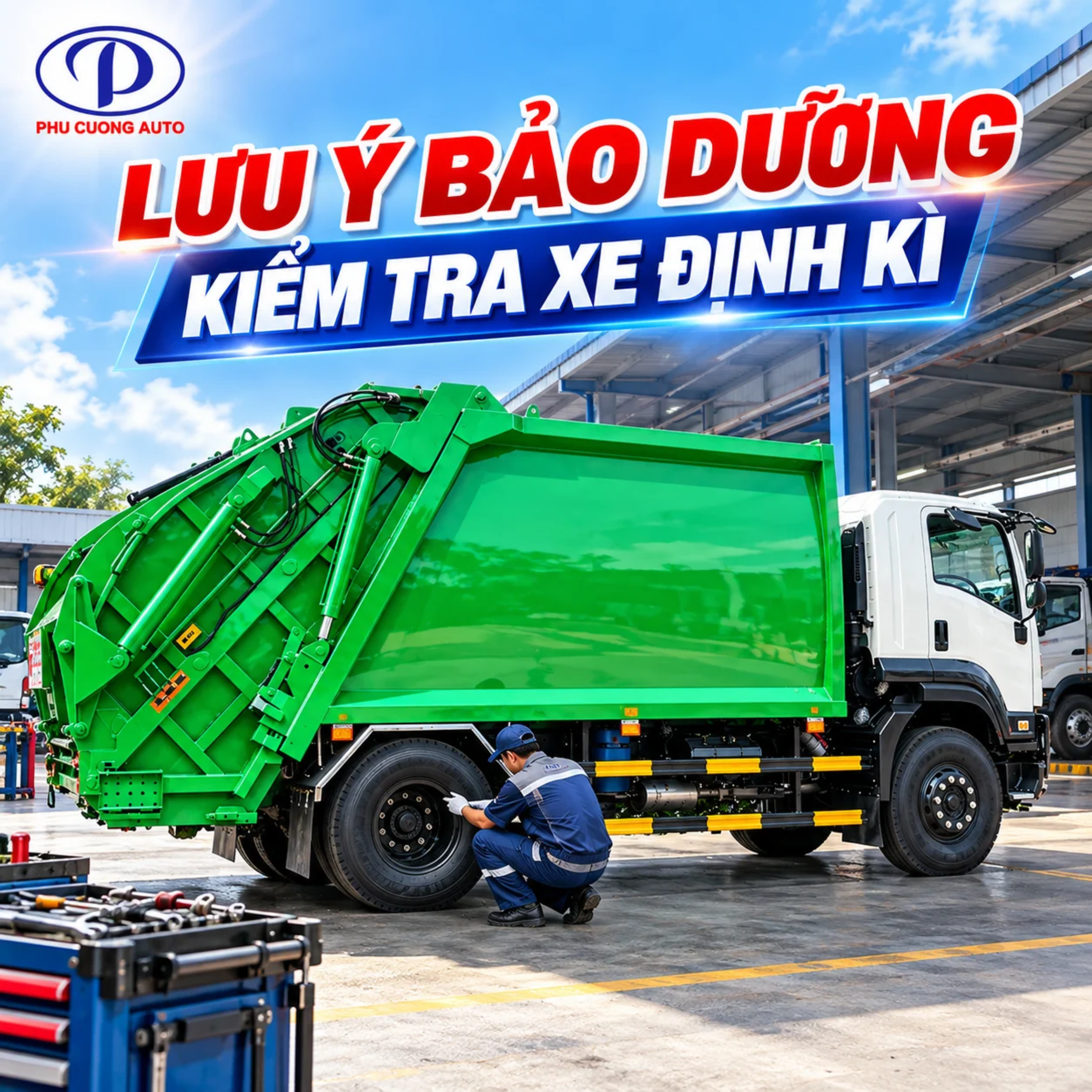 bảo dưỡng xe chở rác isuzu 14 khối định kì
