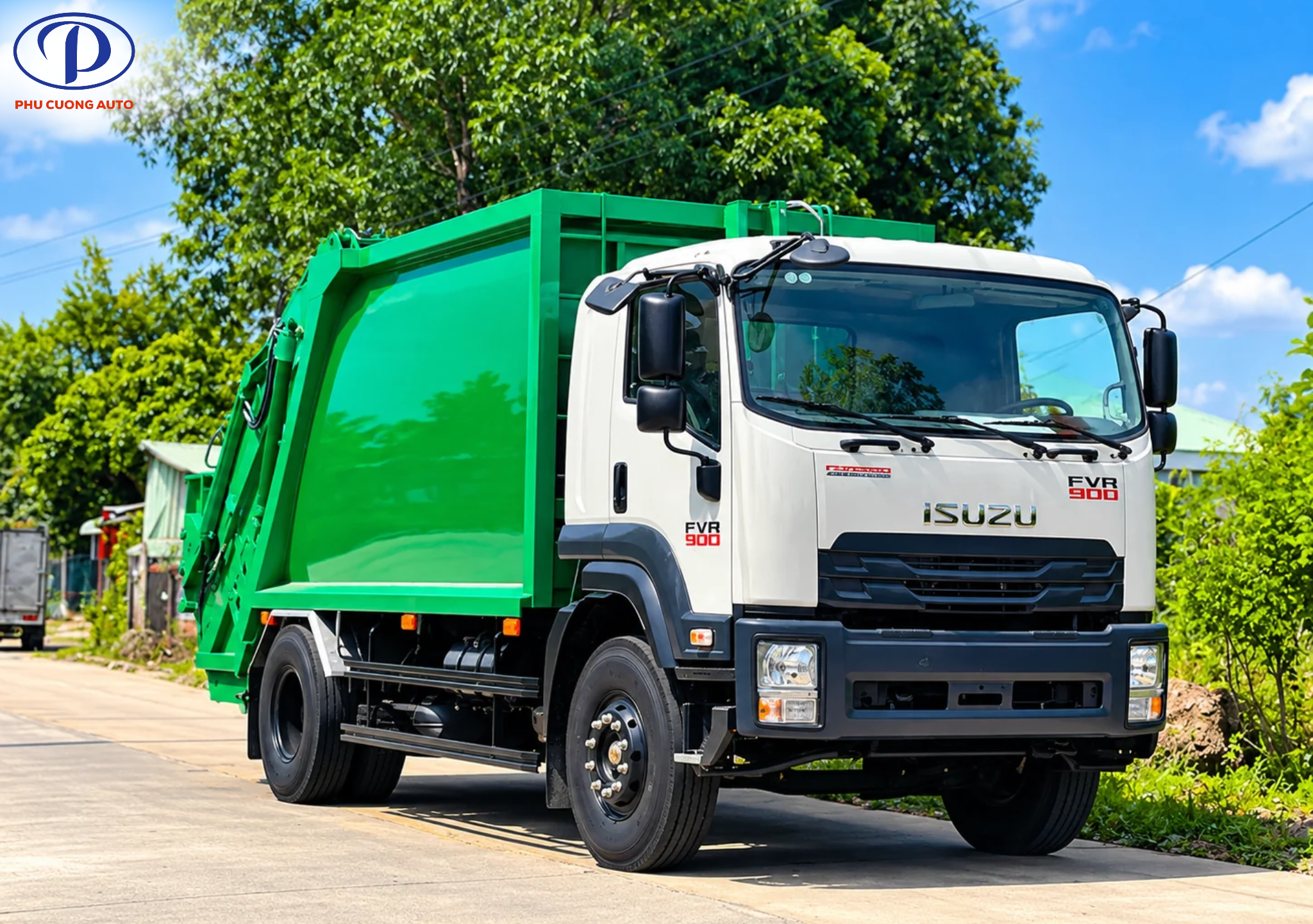 ngoại thất xe chở rác isuzu 14 khối