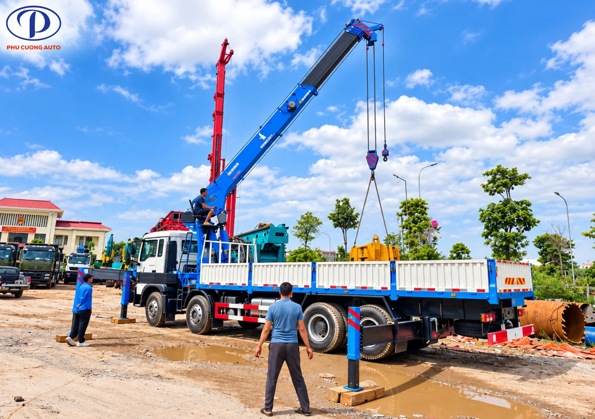 biểu đồ tải trọng nâng xe cẩu tự hành howo 4 chân 